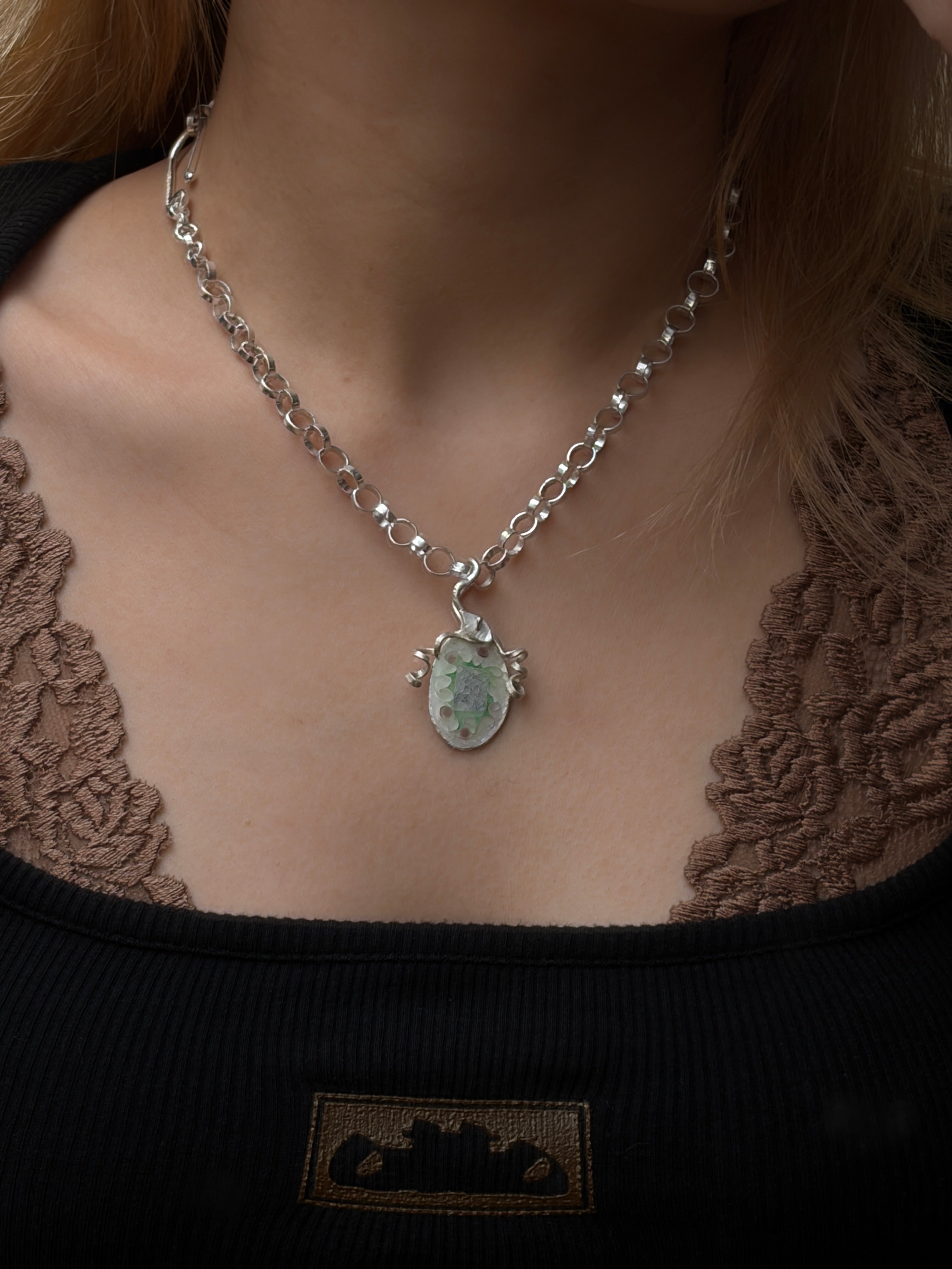 空想植物No.3 with Handmade link chain
