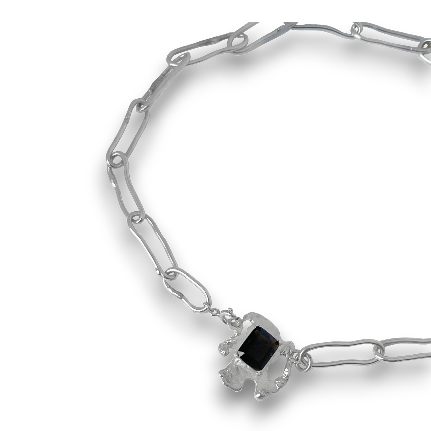 Totemic frame chain necklace(Smoky Quartz)