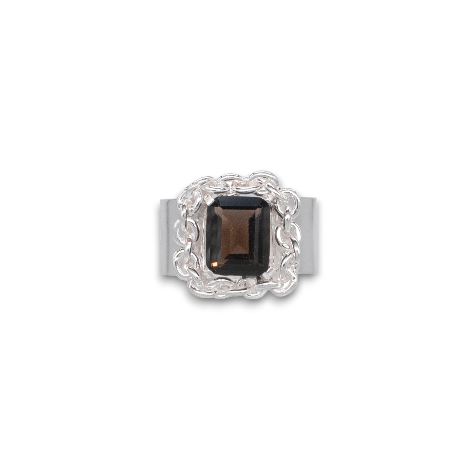 Chain frame ring (Smoky Quartz)
