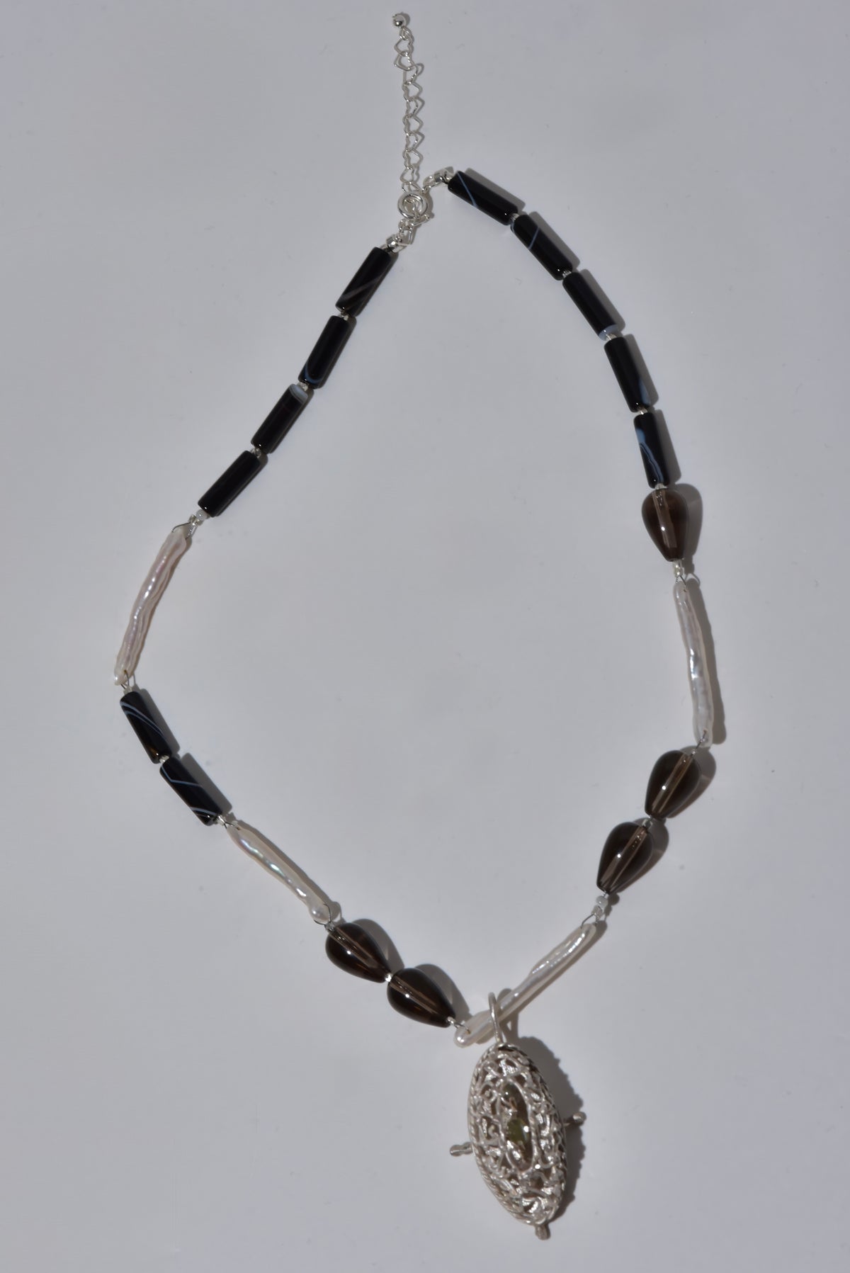 3 stones/Smoky necklace