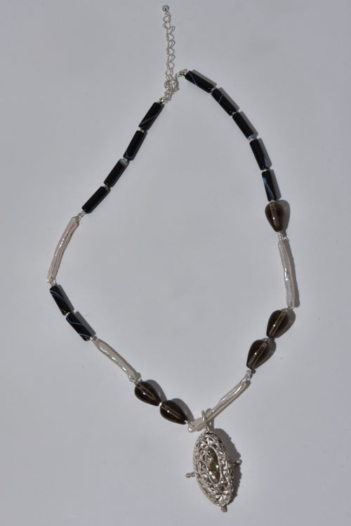 3 stones/Smoky necklace