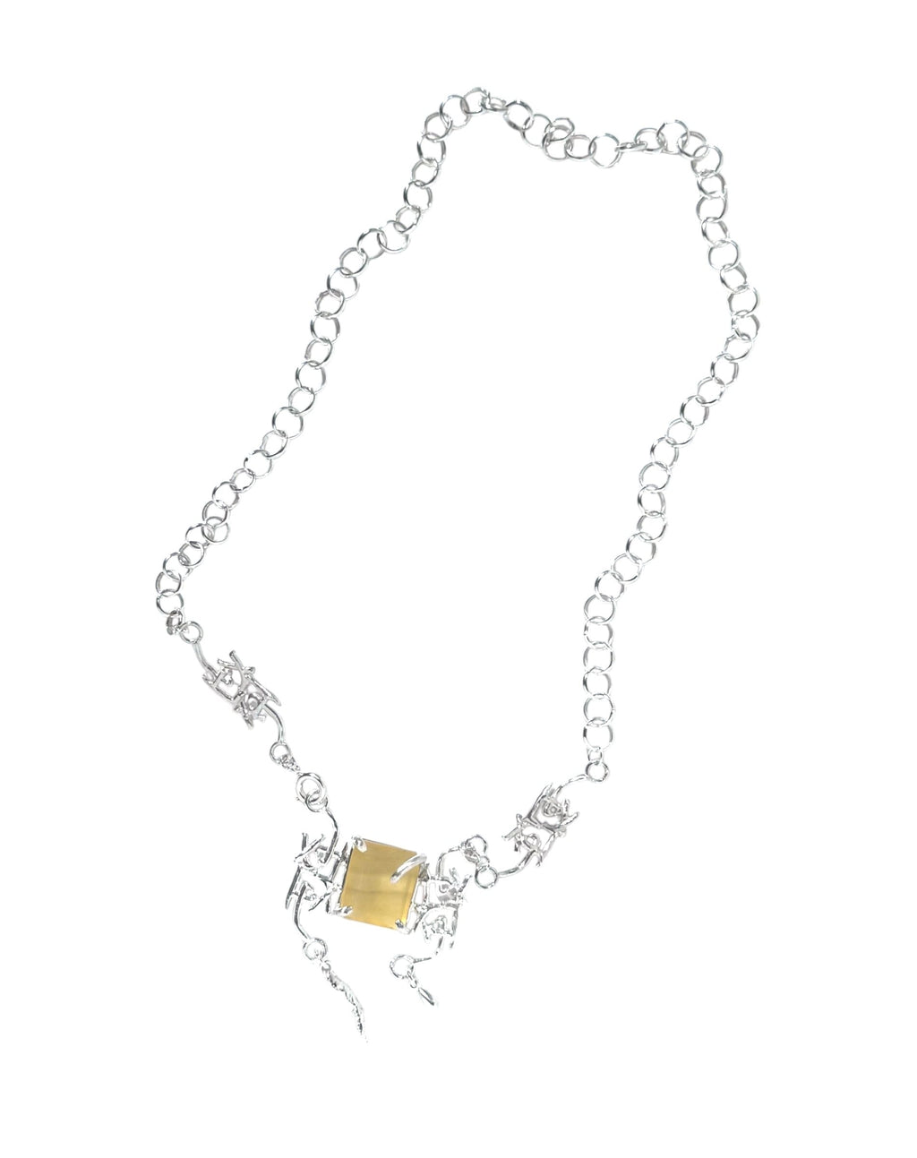 [ready-to-ship] Fluonite with logo parts necklace