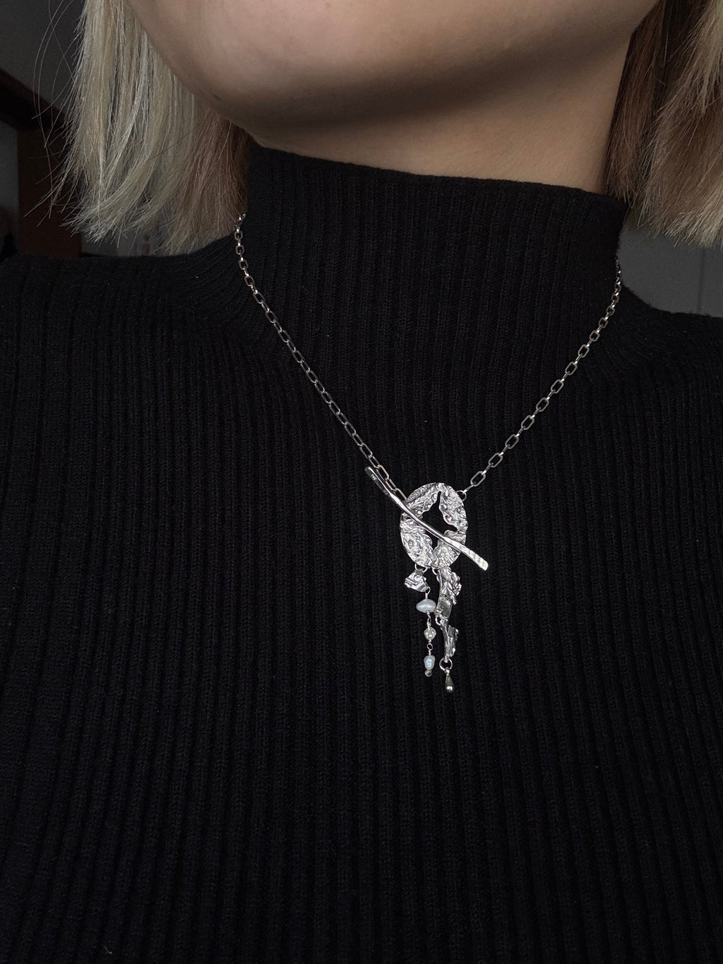 [ready-to-ship] 2way silver necklace