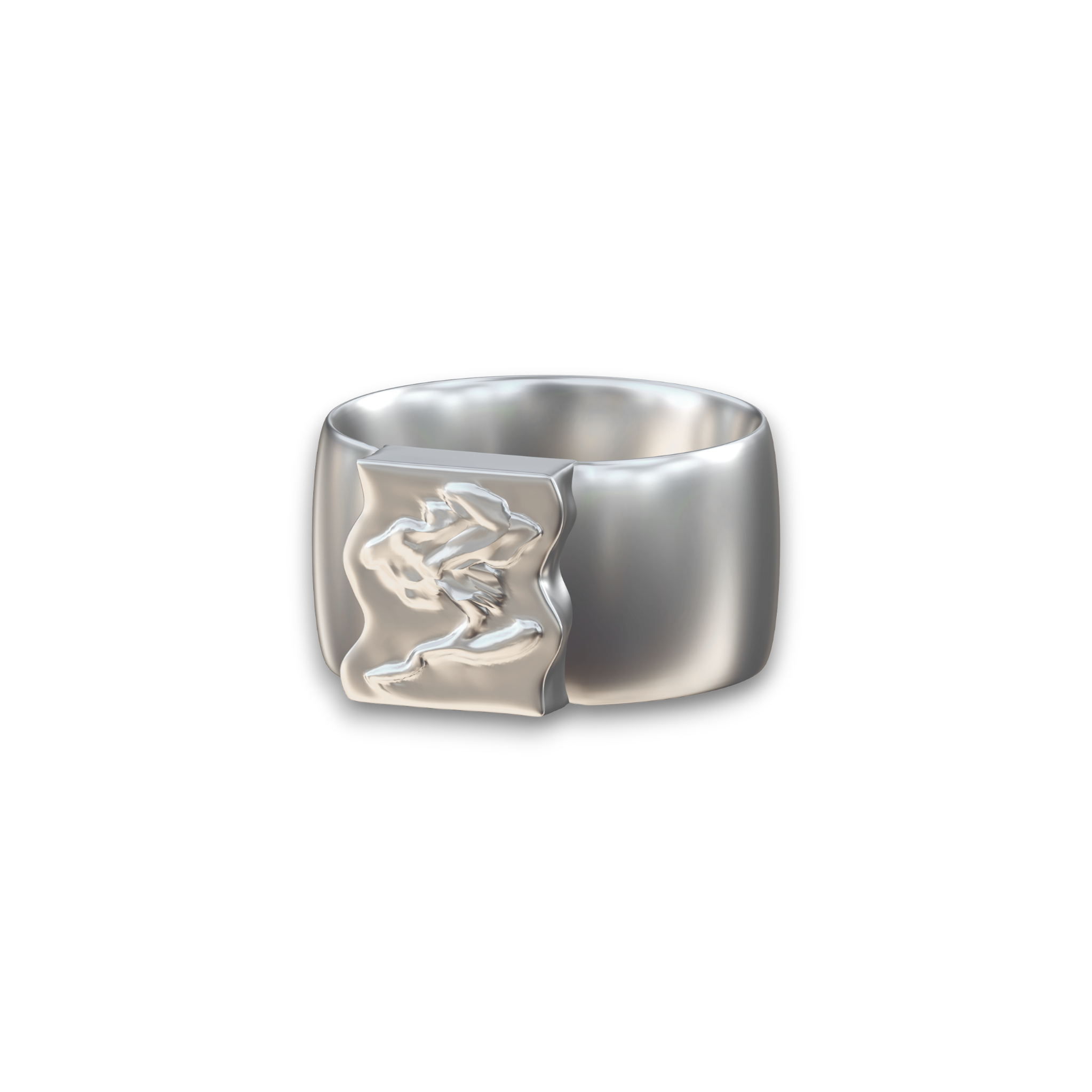 Distorted rose design ring