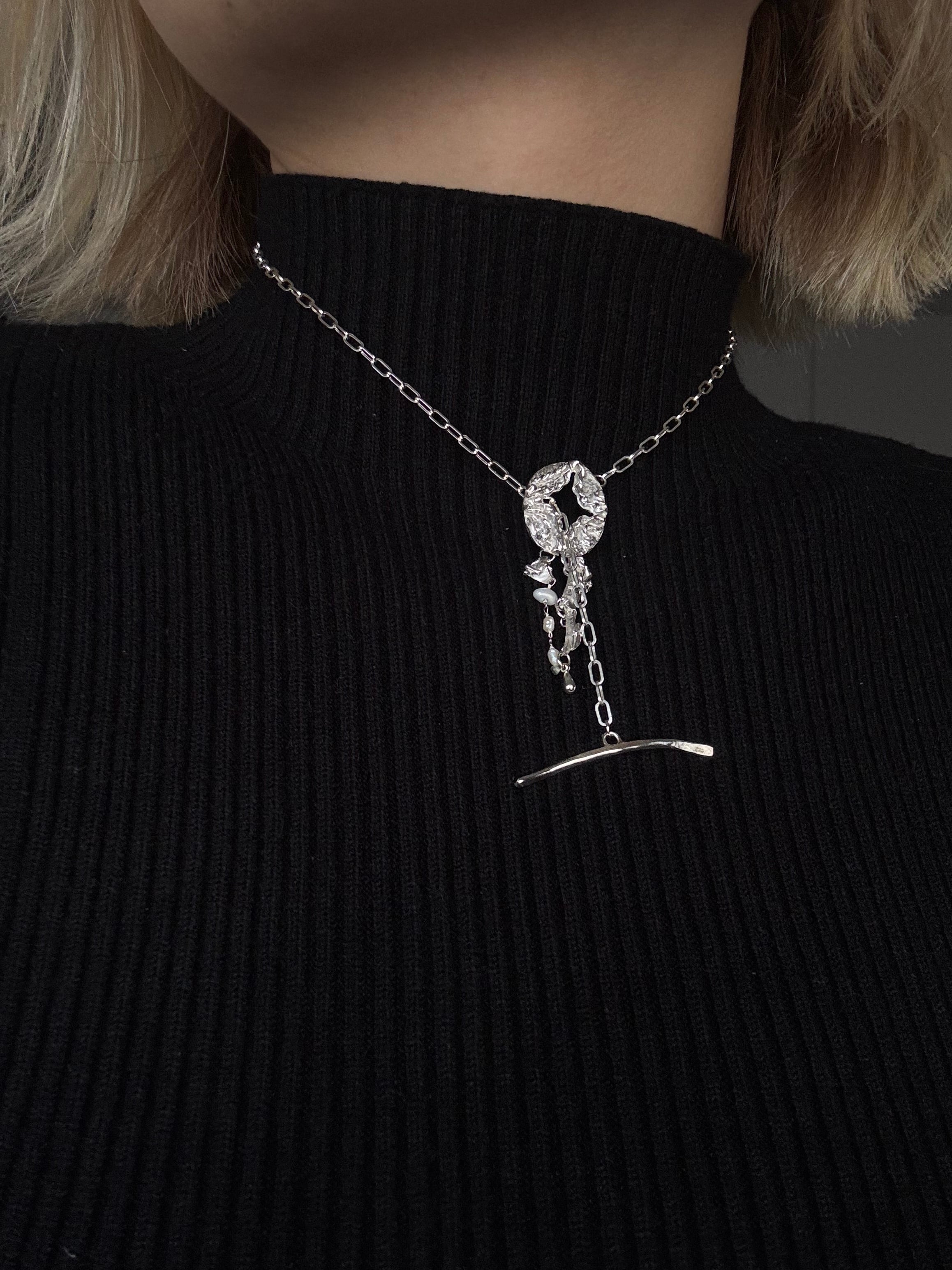 [ready-to-ship] 2way silver necklace