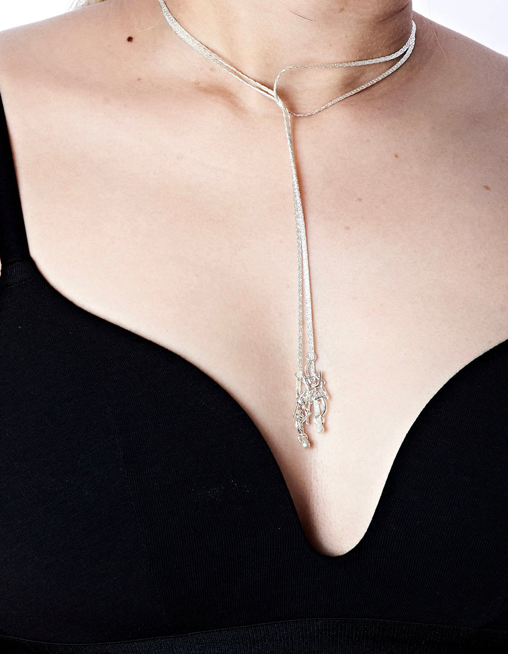 Logo tie necklace