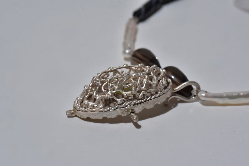 3 stones/Smoky necklace