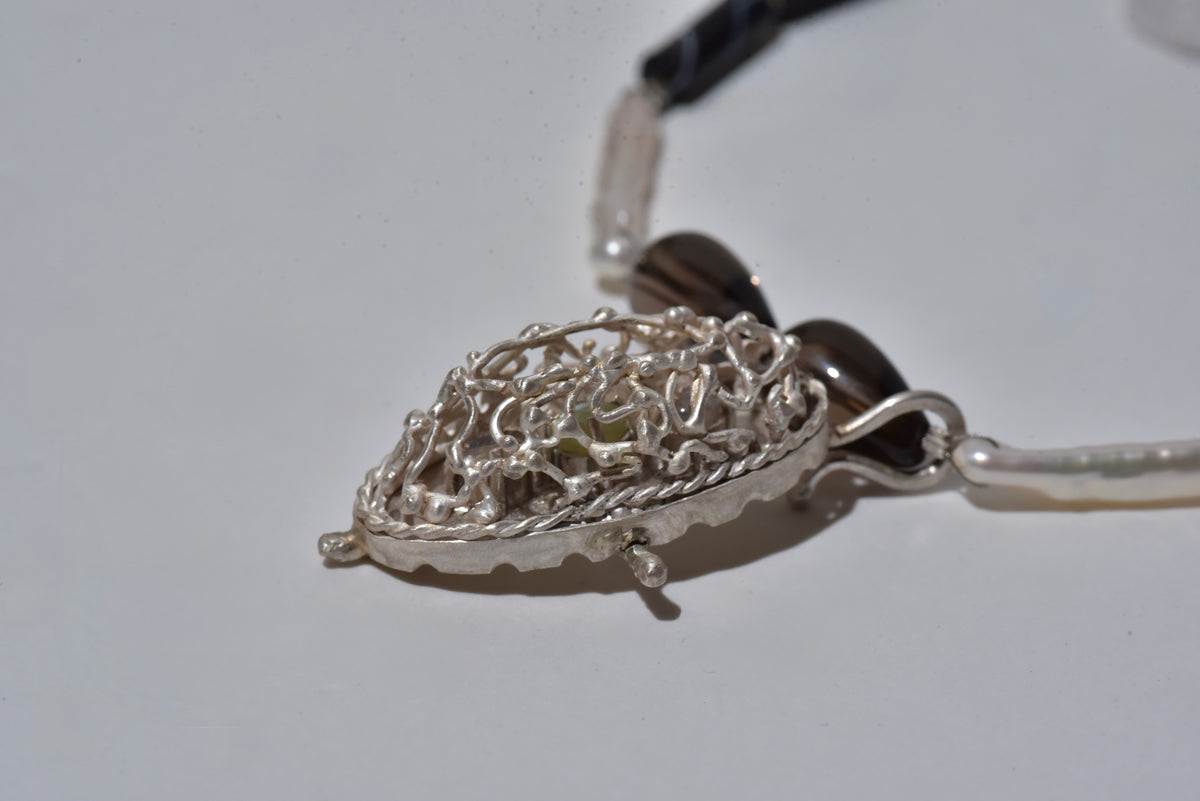 3 stones/Smoky necklace