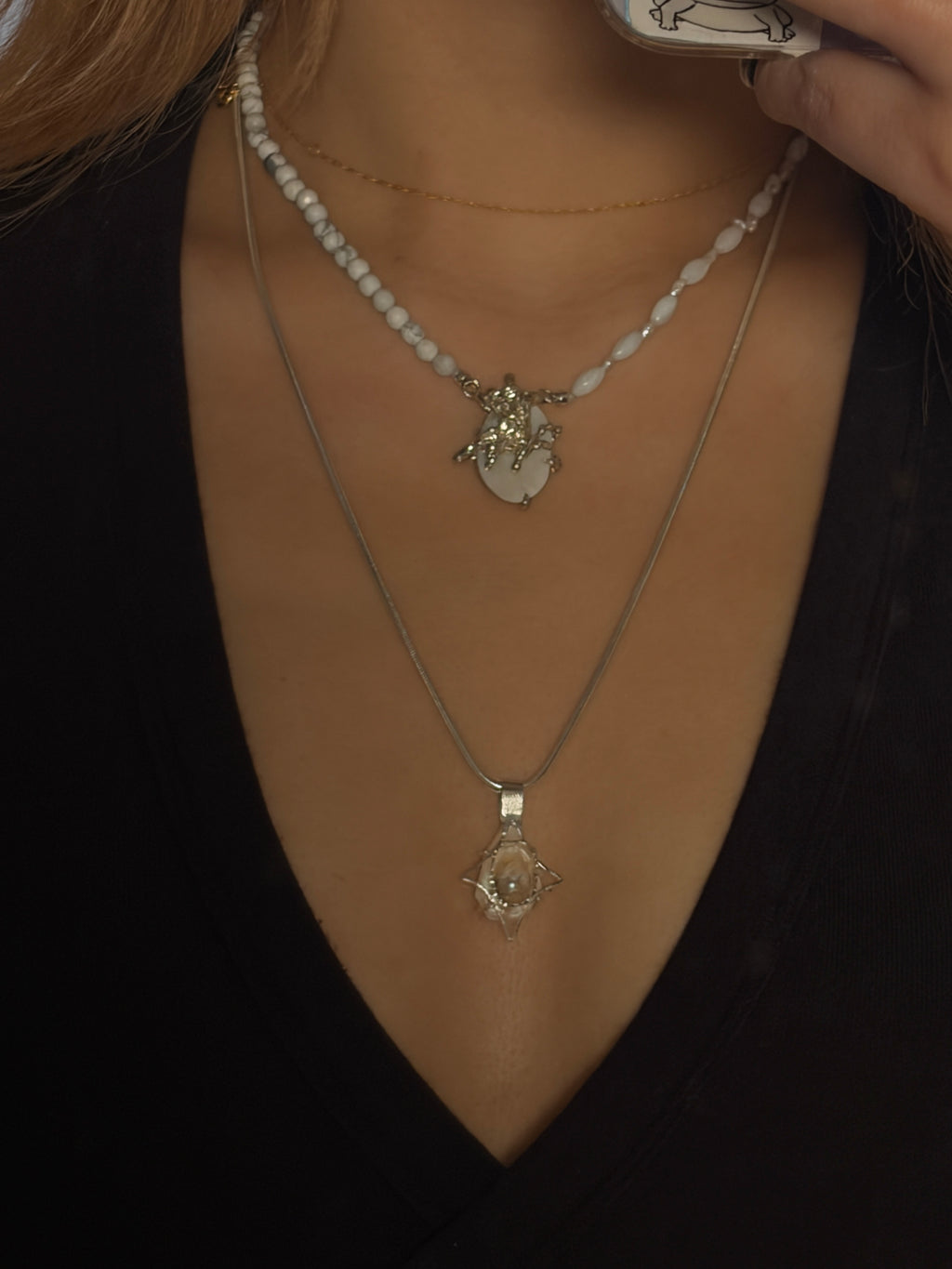 A Gentle Profile Pendant Top or with Necklace