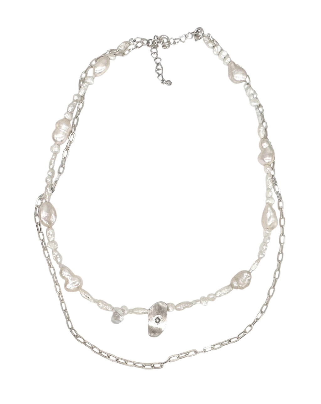 [ready-to-ship]Pear necklace with silver chain (litongさま)