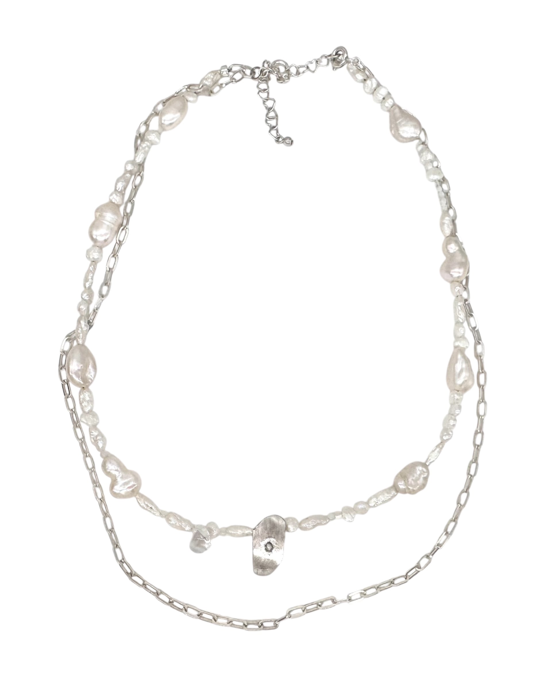 [ready-to-ship]Pear necklace with silver chain (litongさま)