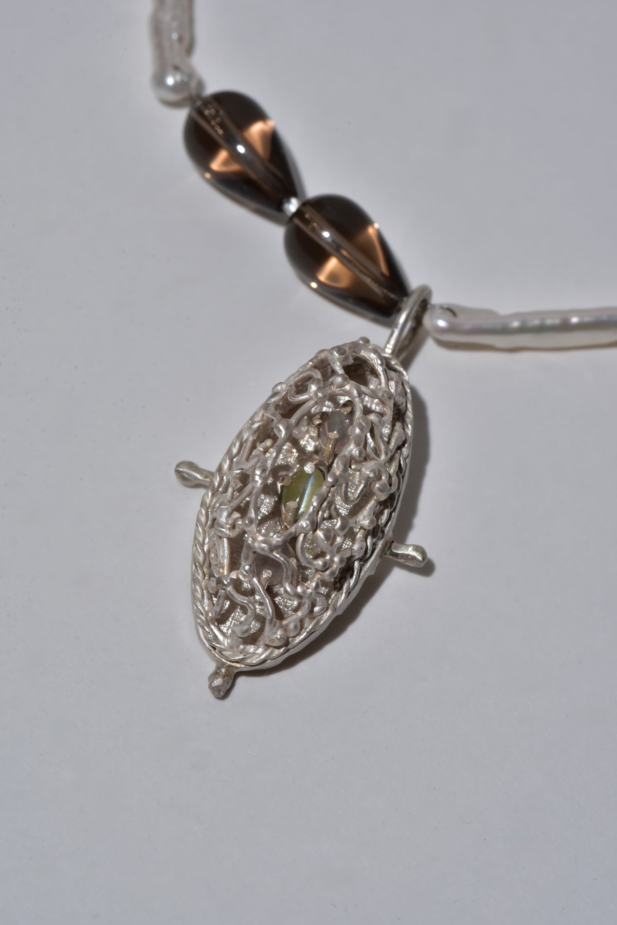 3 stones/Smoky necklace