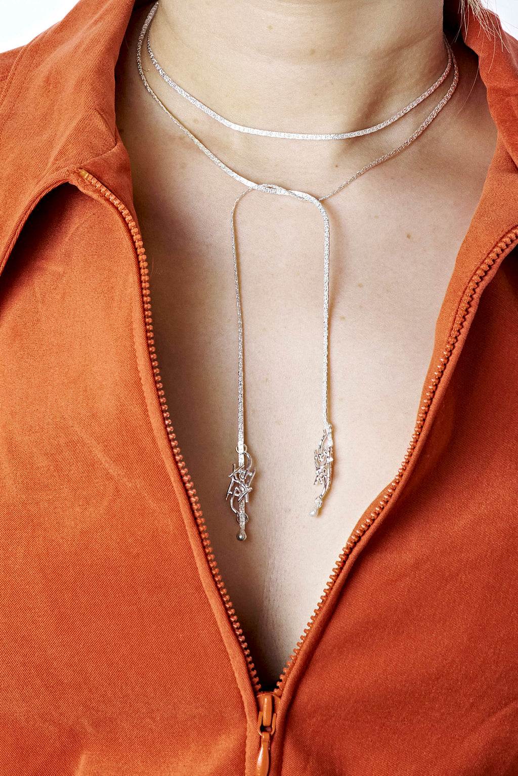 Logo tie necklace