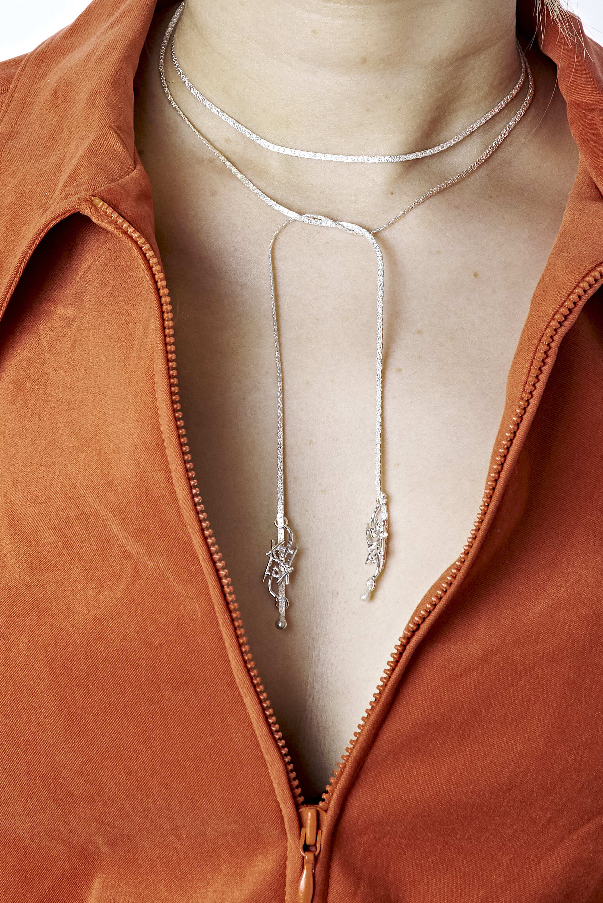 Logo tie necklace