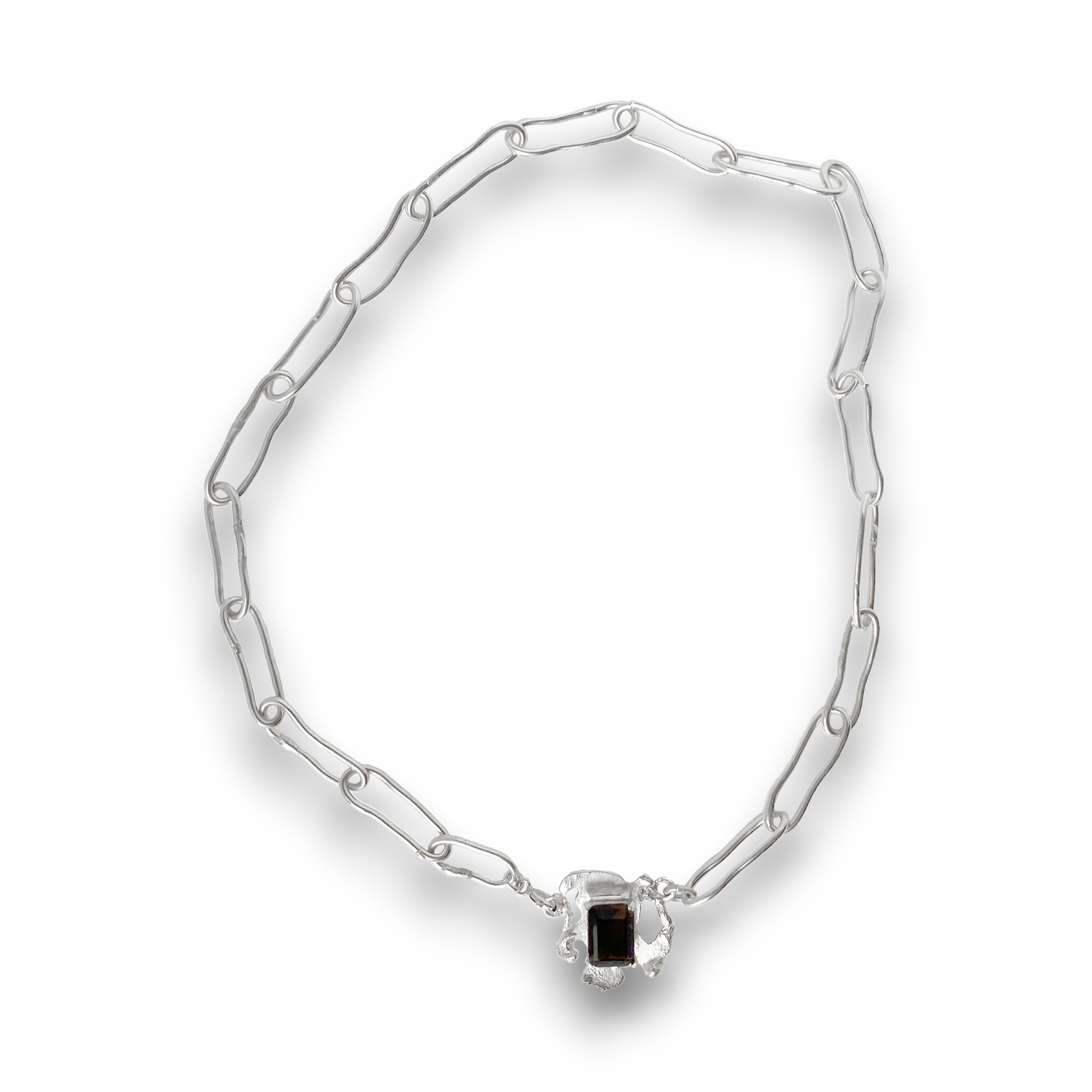 Totemic frame chain necklace(Smoky Quartz)