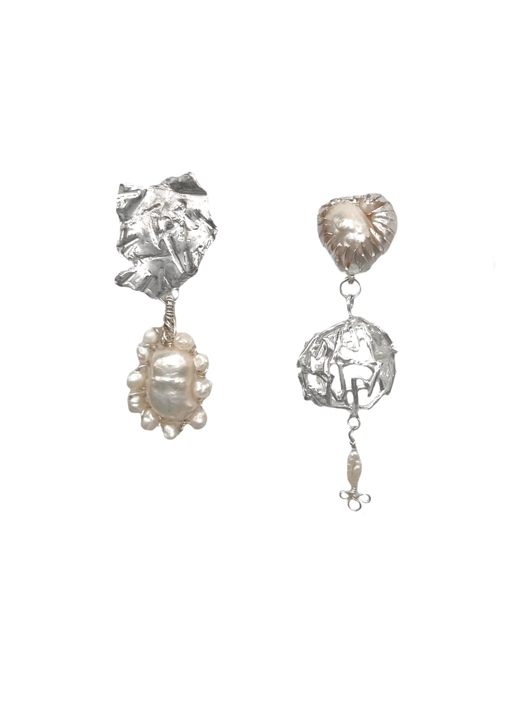 [ready-to-ship]Mismatched Pearl earring