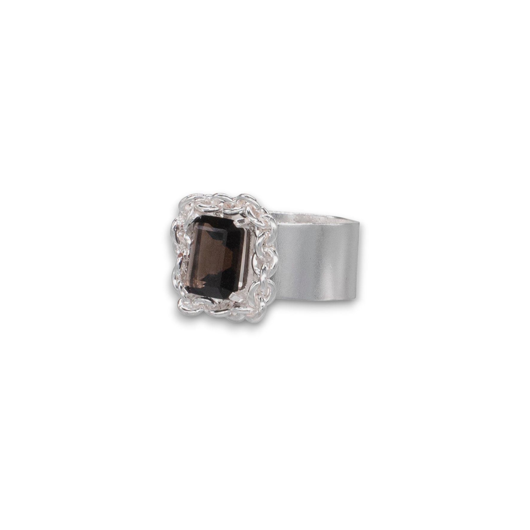 Chain frame ring (Smoky Quartz)